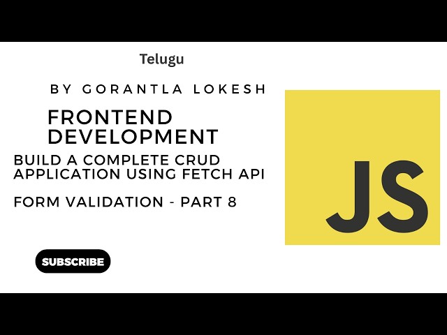 JavaScript Tutorial For Intermediate #38: Build a Complete CRUD Application using Fetch API - Part 9