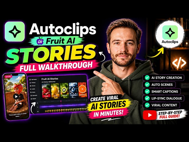 AutoClips Fruit AI Stories Tutorial | From Script to Published Video