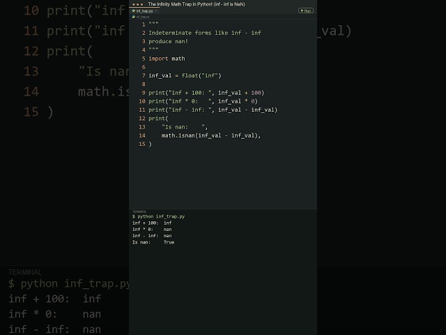 The Infinity Math Trap in Python! #python #algorithms #softwareengineering #coding