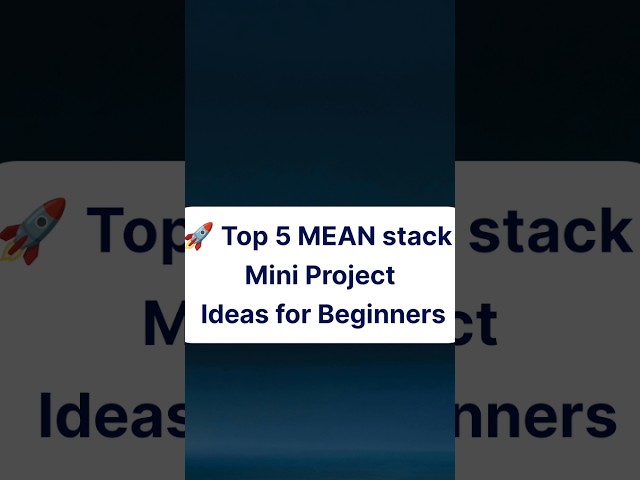 MEAN stack project ideas for beginners in 2026...#meanstack #project #programming #projectideas