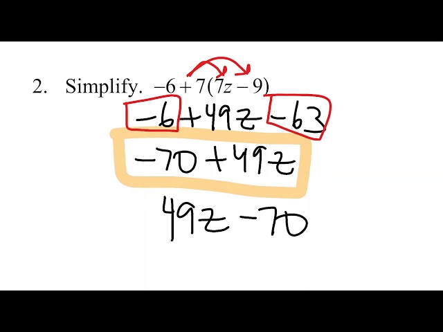 Simplifying Expressions Using Distributive Property and Collecting Like Terms