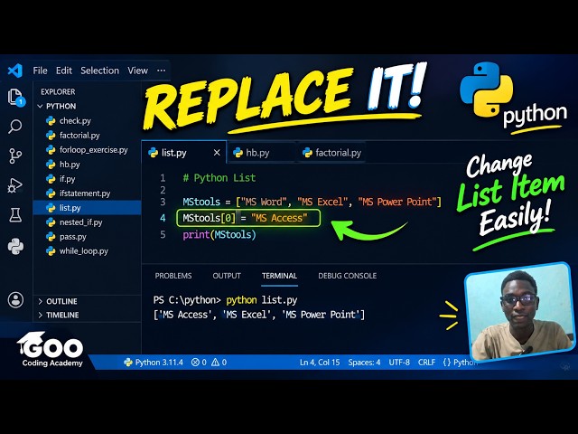 Python Lists: How to Replace an Item Easily! 🐍