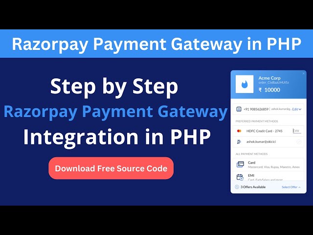 Razorpay Payment Gateway Integration in PHP Step by Step | Razorpay Payment Gateway Tutorial