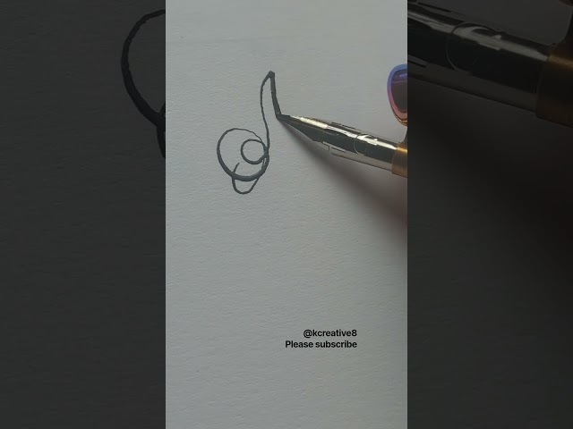 Calligraphy Letter N Handwriting