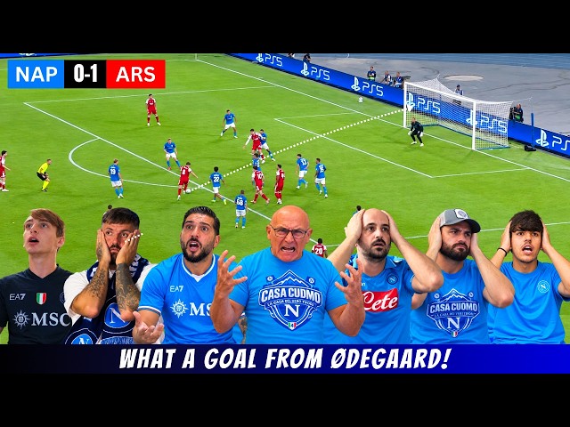 NAPOLI FANS CAN’T BELIEVE ØDEGAARD’S WINNER 😭 Arsenal 1-0 Napoli