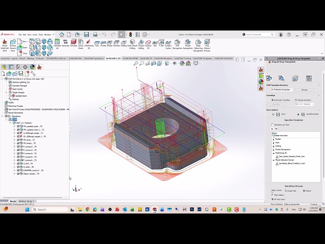 Running CAM Assist in SolidCAM - Demo Part 1 - Inch Part with including iMachining 3D