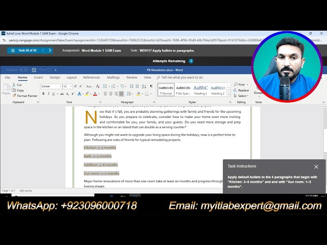 Word Module 1 SAM Exam | Word Module 1: Creating and Editing a Document | Module 1 Sam Exam Complete