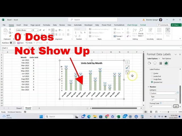 How to Have Data Labels With 0 Automatically Not Show Up On Graph in Microsoft Excel! #howto #excel