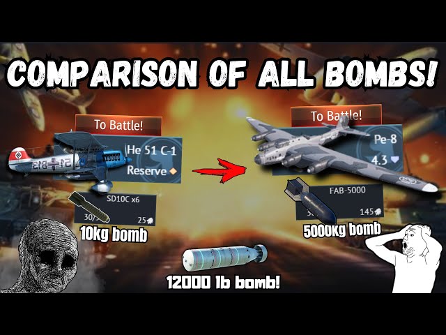 From SMALLEST to BIGGEST Bomb in War Thunder!💣🔥| I use EVERY bomb Size! (You can't miss this)☢️