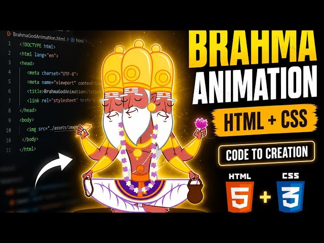 🚀 Brahma Animation using HTML & CSS | Code to Creation 🔥 for beginners telugu 2026