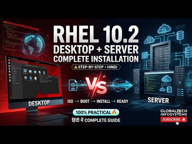 RHEL 10 2 Installation in Hindi 🔥 Desktop   Server Edition   Complete Practical Guide