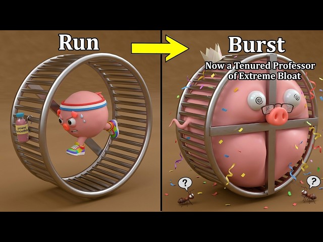 The Pig Ran Too Much… Then THIS Happened! 🐷💥  Blender Satisfying Simulation