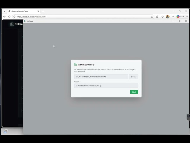 windows install thClaws Zip Files