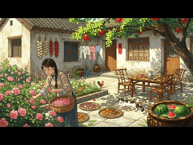 Yunnan's Spring: Harvesting Roses, Making Cakes and Enjoy Tea Amidst a Rose Garden | Ghibli Vibe