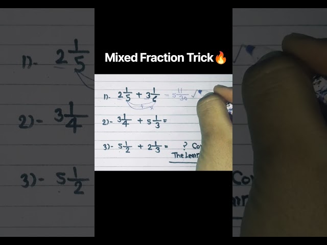 Mixed Fraction Trick 🔥 #maths #mathtricks #trick #fraction #viral #shortsfeed #shorts