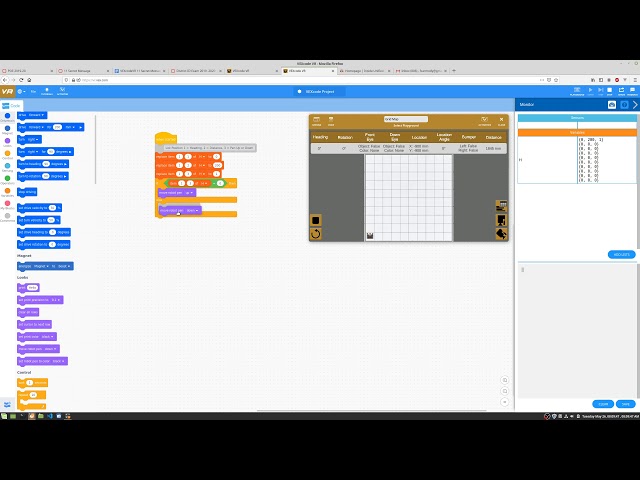 VEXcode Vr : 8 :  Using Loops with 2D Lists