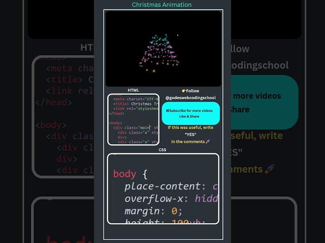 🎄 Christmas Special | HTML CSS Christmas Tree Animation #Shorts