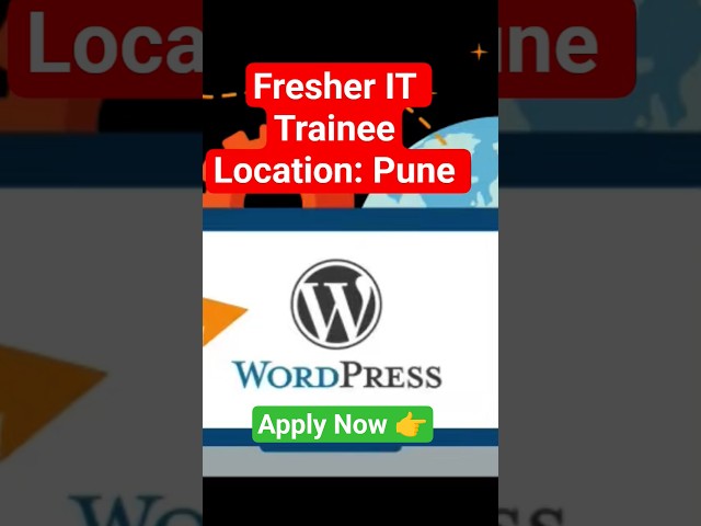 🚀#Hiring Fresher WordPress Developer | Pune Job |WFO #fresherjobs #jobhunters #applyjob #job #viral👇