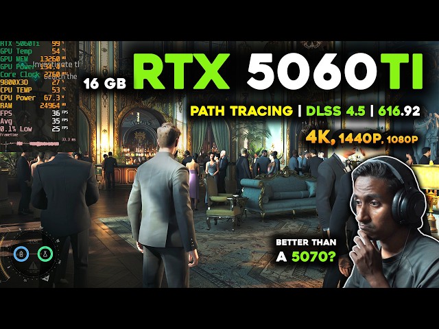 RTX 5060Ti 16GB | 007 First Light Path Tracing Test - 16GB is where it's at! | 4K, 1440p, 1080p