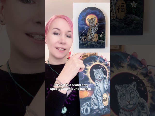 What I’ve been working on this week! Artist Diary 7# 🖼️✨😻 #shorts #wildcat #art #painting