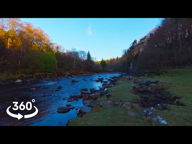 🌄 8K 360° 3D VR Spring River at Golden Hour | North Pennines Nature Escape & Relaxing Water Sounds