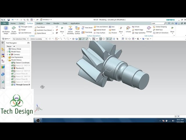 Unigraphics NX- Part Modeling Example 5 II Bevel Gear