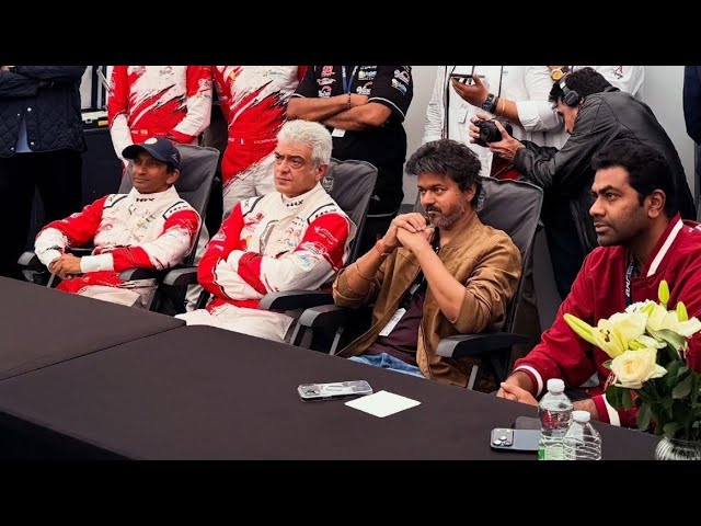 CM Vijay & Ajith Kumar Car Race Full Video ❤️ CM Vijay Flag off 🔥 | London | Le Mans Cup | Trisha