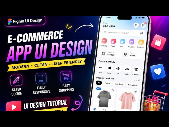 E-Commerce App UI Design in Figma | Modern & Minimal Mobile App UI
