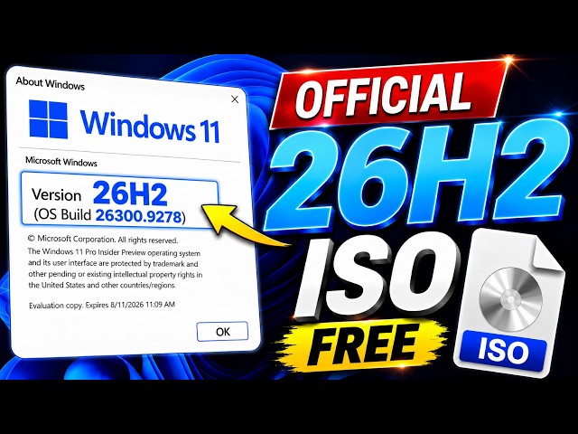 Windows 11 26H2 ISO Download & Install (Build 26300.9278) | Official Microsoft Method