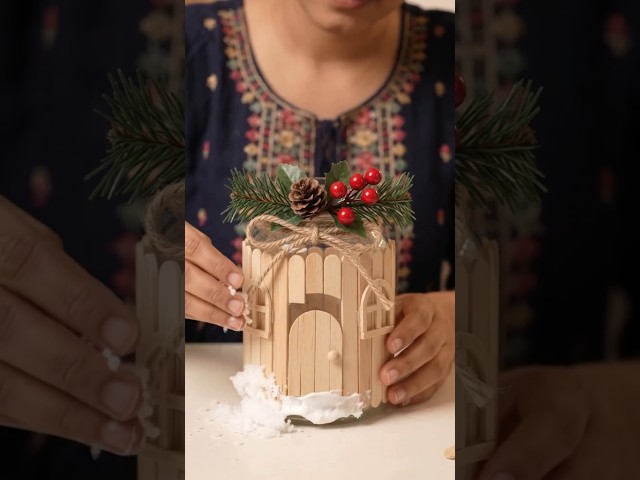 Wait Till You See This Magical Mini House Lantern! 🏡✨ | Ice Cream Stick DIY #shorts #unicorndiy