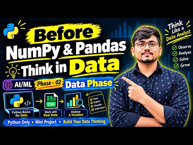 AI/ML Series – Phase 02 | Data Phase 🚀 | NumPy & Pandas Before Data Analysis | Marathi Coding Shala