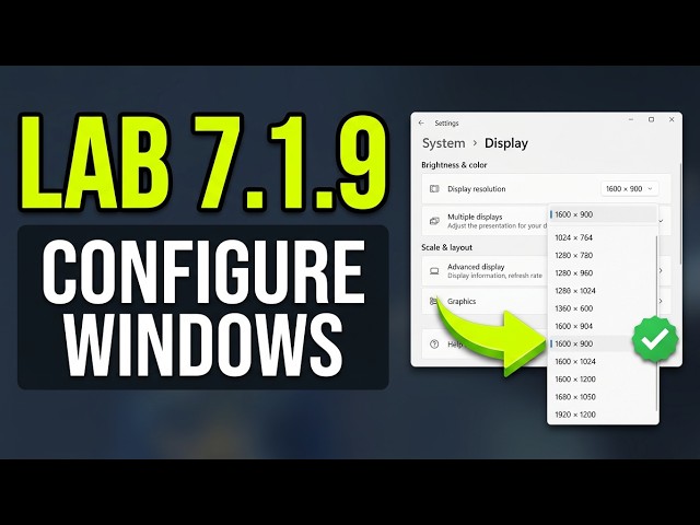 CompTIA  | Lab 7.1.9 Configure Windows OS | IT Fundamentals