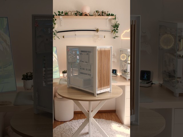 Aesthetic white PC case | @corsair ​⁠Frame 5000D Wood ☁️✨ #shorts #pcbuild
