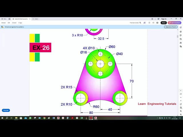 AutoCAD Mechanical Engineering Exercises -26