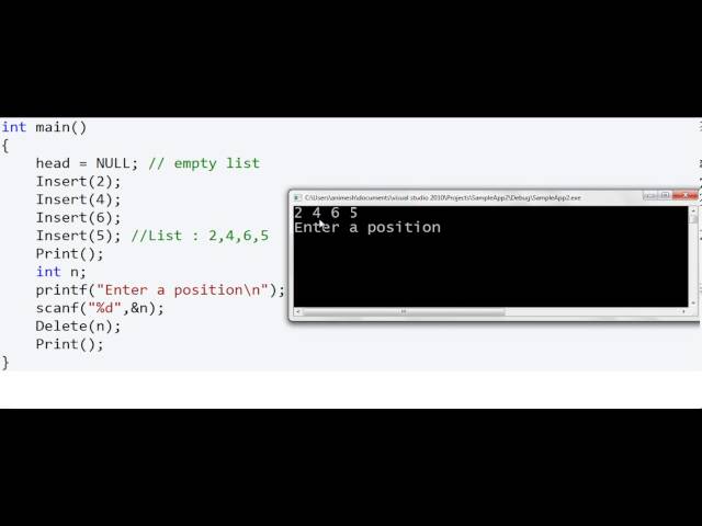 Linked List in C/C++ - Delete a node at nth position