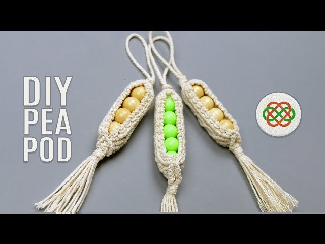 MAKE MACRAME PEA POD KEYCHAIN PENDANT DIY