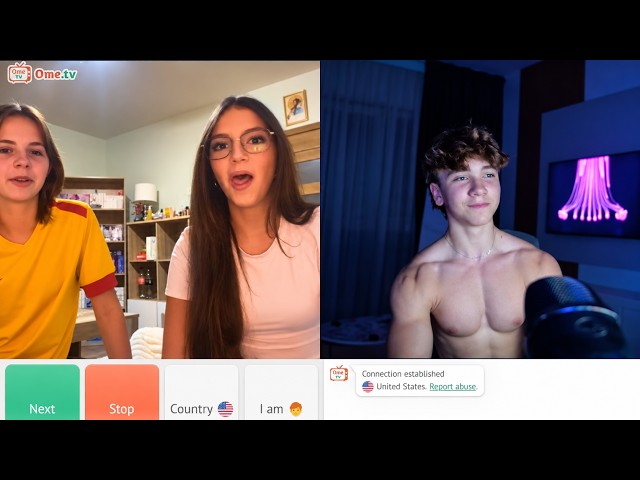 15yo bodybuilder first time on Ome.tv💀