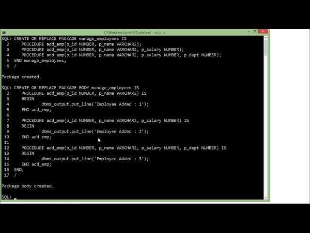 Oracle - PL/SQL - Advanced Packages