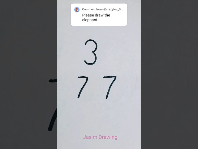 Elephant 🐘 drawing with 377