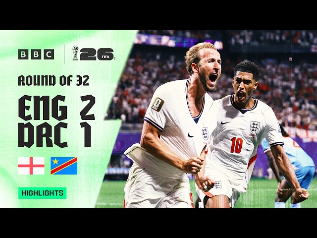 England 2-1 DR Congo Highlights 🏴󠁧󠁢󠁥󠁮󠁧󠁿🇨🇩 | KANE'S HERO MOMENT | 2026 FIFA World Cup | Round of 32