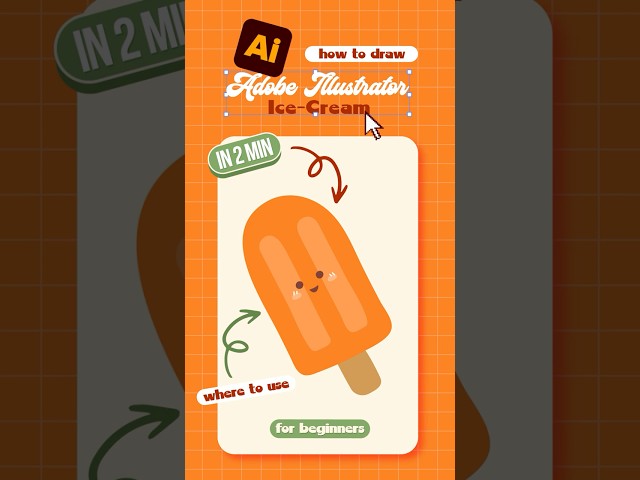 How to draw an Ice Cream in Adobe Illustrator + where to use that design  #graphicdesigner