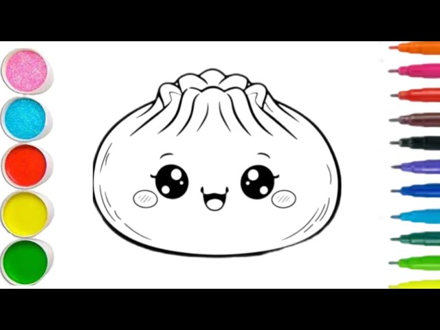  Cute Squishy Dumplings | Easy Drawing, Painting and Coloring for Kids & Toddlers | Learn Colors