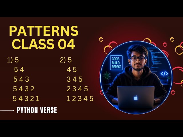Patterns in python class 04 || Python programming 
