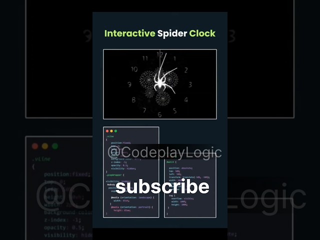 🕷️ When Code Turns Time Into Art ⏱️💻✨ #WebDev #Coding #JavaScript #CodePlayLogic #Shorts #learnjs