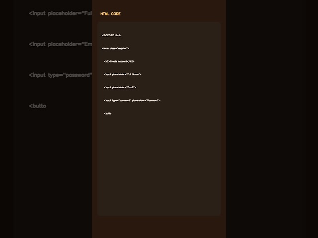 💻 HTML Registration Form 📝Code → Run → Result 🚀 🌐🔥#HTML #Coding #WebDevelopment #CodingShorts #BCA