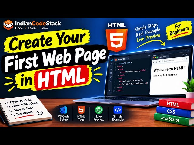 Create Your First Web Page in HTML 🚀 | HTML for Beginners 2026