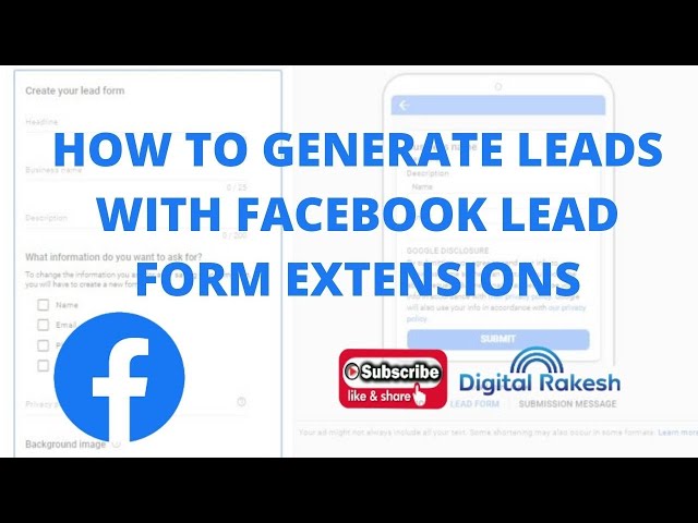 How to generate leads with Facebook Lead Form Extensions | Facebook Business || Digital Rakesh
