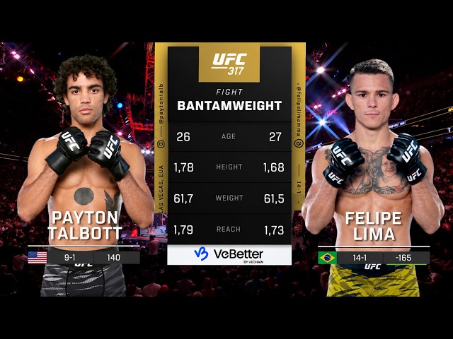 Payton Talbott PUTS ON A PERFORMANCE AGAINST Felipe Lima! | FULL FIGHT | UFC 317
