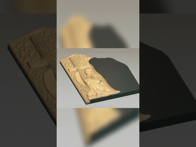 TOMBSTONE-487 CNC Marble & Granite Tombstone Model | 3D Relief Design