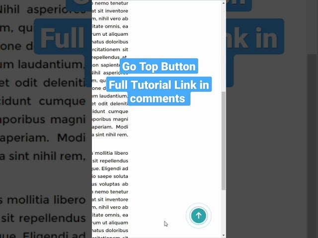 Amazing Go Top button using HTML CSS & JQuery